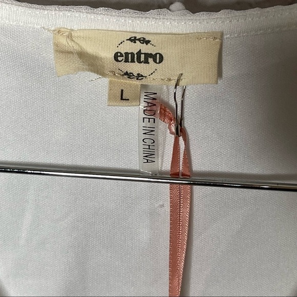 NWT Entro Sheer White Swiss Dot Dress size Large - Picture 5 of 12